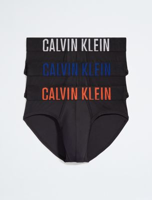Intense Power Micro 3 Pack Hip Brief, Black/Fiesta/Creamy White/Midnight Blue
