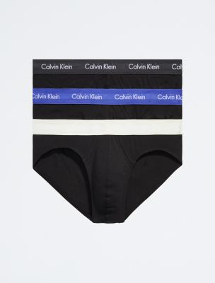 Cotton Stretch 3-Pack Hip Brief, Black/Phantom Grey/Spectrum Blue/Vaporous Grey