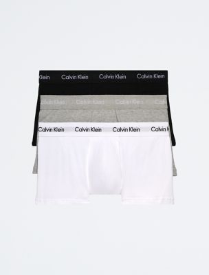 Cotton Stretch 3-Pack Low Rise Trunk, Black / Grey / White
