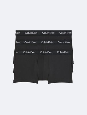 Cotton Stretch 3-Pack Low Rise Trunk, Black