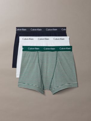 Cotton Stretch 3 Pack Trunk, Dark Sapphire/ Heritage Stripe Kings Emerald Green/ Plein Air W Dark Sapphire Logo