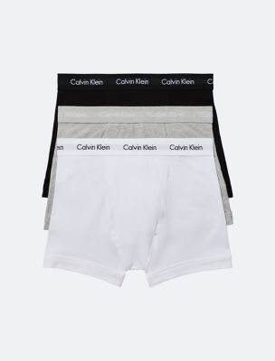Cotton Stretch 3 Pack Trunk, 1 Grey Heather / 1 White / 1 Black
