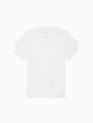 Cotton Stretch 3-Pack V-Neck T-Shirt, White