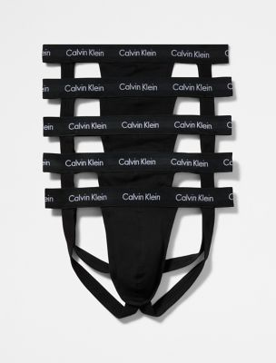 Cotton Stretch 5-Pack Jock Strap, Black