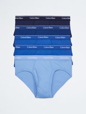 Cotton Classics 5-Pack Hip Brief, Blue Multi