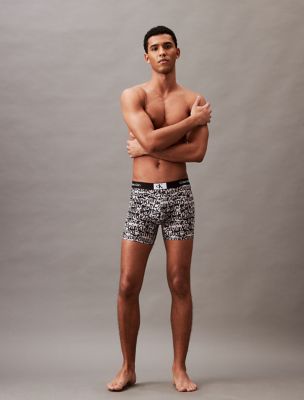 Calvin Klein 1996 Micro Boxer Brief, Ink Blob Print/Cloud Grey