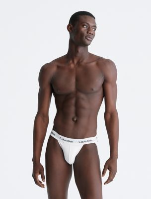 Cotton Stretch Deconstructed Jock Strap Thong Hybrid, White