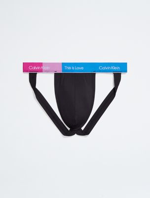 Pride This Is Love Jock Strap, Black/Shocking Blue
