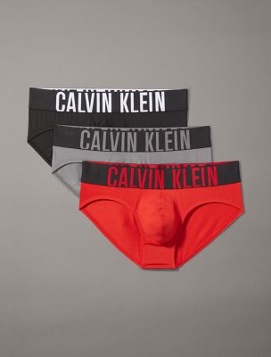Intense Power Micro 3-Pack Hip Brief, Black / Grey Sky / Pompeian Red