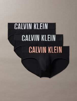 Intense Power Micro 3-Pack Hip Brief, Black Bodies W/ Papaya Punch/White/Moonlight Jade Logos