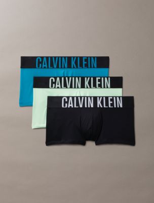 Intense Power 3-Pack Low Rise Trunk, Black/Teal Breeze/Forest Freeze