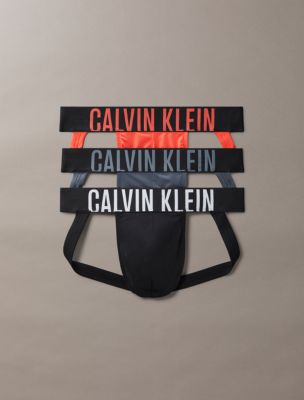 Intense Power Micro 3-Pack Jock Strap, Black/Turbulence/Vermillion Brown