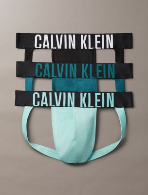 Intense Power Micro 3-Pack Jock Strap, Black/ Tickled Green / Mediterranean