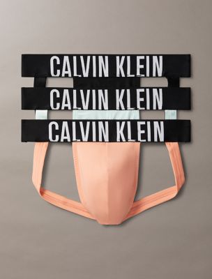 Intense Power Micro 3-Pack Jock Strap, Papaya Punch/Black/Moonlight Jade
