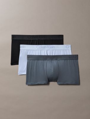 CK Black 3-Pack Low Rise Trunk, Black/Turbulence/Casual Blue