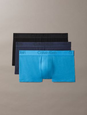 CK Black 3-Pack Low Rise Trunk, Speakeasy/Cendre Blue/Black