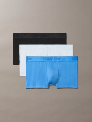 CK Black 3-Pack Low Rise Trunk, Poseidon Blue Multi