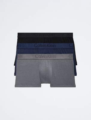 CK Black 3-Pack Low Rise Trunk, Black / Blue Shadow / Grey Sky
