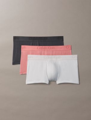 CK Black 3-Pack Low Rise Trunk, Ashford Grey/Dusty Blush/Light Cast