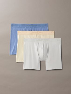 CK Black 3-Pack Boxer Brief, Oatmeal/Sky Gray/Blue Tulip