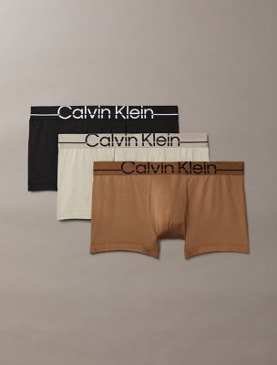 Calvin Klein Pro Fit 3-Pack Micro Low Rise Trunk, Black / Spiced Plum / Vintage Khaki