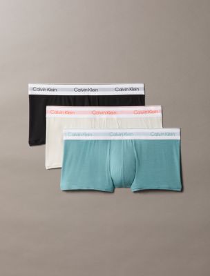 Icon Modal Mesh 3-Pack Low Rise Trunk, Black/Chalk W/ Orange Glow Logo/Zoni Beach