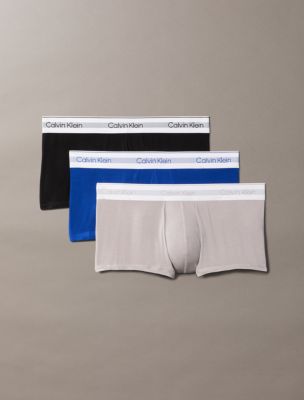 Icon Modal Mesh 3-Pack Low Rise Trunk, Black / Royalty / Ash