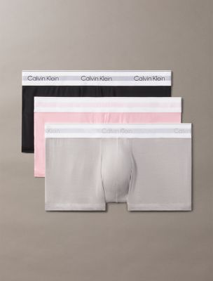 Icon Modal Mesh 3-Pack Low Rise Trunk, Black/ Buff Pink/ Ash