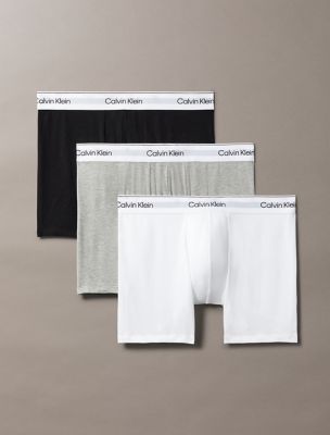 Icon Cotton Stretch 3-Pack Boxer Brief, Grey Heather / Black / White
