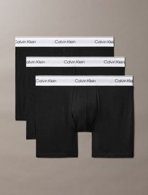3-Pack caleçons boxeurs Icon en coton extensible, noir
