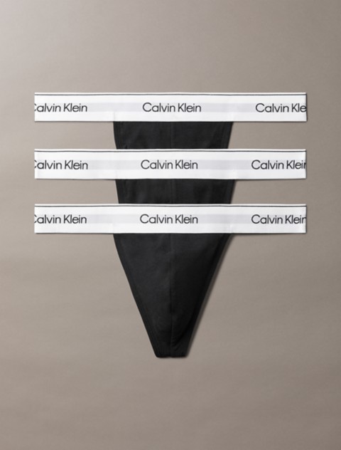Трусы-стринги Icon для мужчин, хлопок, стрейч, 3 шт. — Calvin Klein