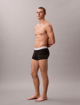 Бельё Icon для мужчин, хлопок, стрейч, 3 шт. — Calvin Klein, цвет: Серый меланжевый / Чёрный — фото 2