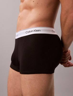 Бельё Icon для мужчин, хлопок, стрейч, 3 шт. — Calvin Klein, цвет: Серый меланжевый / Чёрный — фото 4