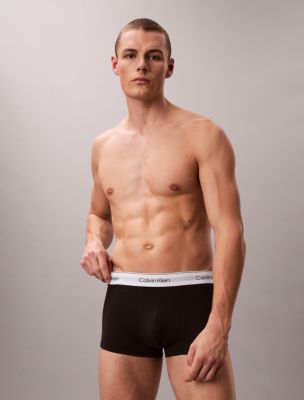 Бельё Icon для мужчин, хлопок, стрейч, 3 шт. — Calvin Klein, цвет: Серый меланжевый / Чёрный — фото 5