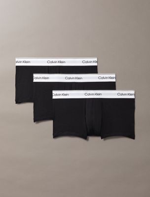 Icon Cotton Stretch 3-Pack Low Rise Trunk, Black