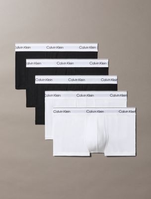 Icon Cotton Stretch 5-Pack Low Rise Trunk, Black/ White