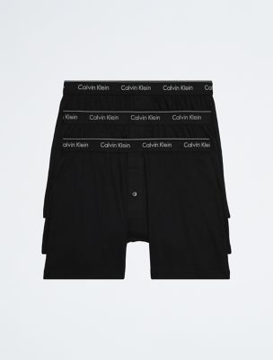 Cotton Classics 3-Pack Knit Boxer, 3 Black