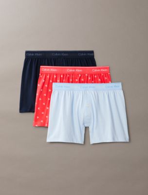 Cotton Classics 3-Pack Knit Boxer, Shoreline/Diamond Logo Punch Pink/Breezy Blue