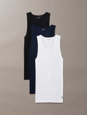 Cotton Classics 3-Pack Tank Top, Black/Shoreline/White