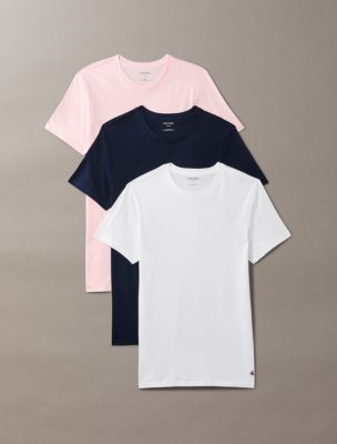 Cotton Classics 3-Pack Classic Fit Crewneck T-Shirt, Horizon Pink/Shoreline/White