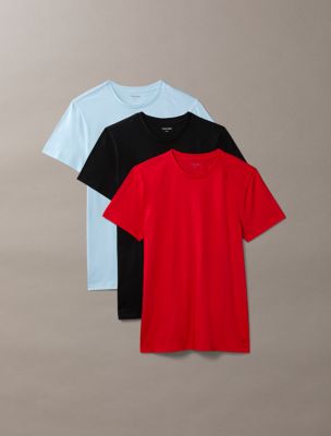 Cotton Classics 3-Pack Crewneck T-Shirt, Black/Goji Berry/Forget Me Not