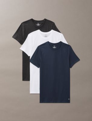 Cotton Classics 3-Pack Classic Fit Crewneck T-Shirt, Ink/Charcoal Heather/White
