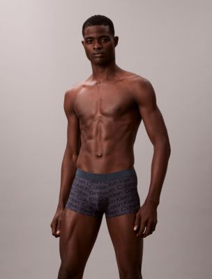 CK Black Prints Low Rise Trunk, Mesh Logo / Ink