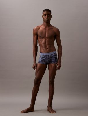 CK Black Prints Low Rise Trunk, Streaked Print Bank Blue