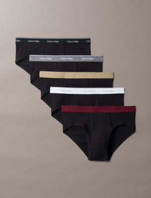 Cotton Classics 5-Pack Hip Brief, Black / Medium Grey Heather / Syrah / White / Rustic Ranch