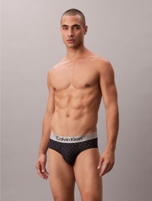 Brushed Microfiber Stretch Hip Brief, Emblem Black / Ashford Grey
