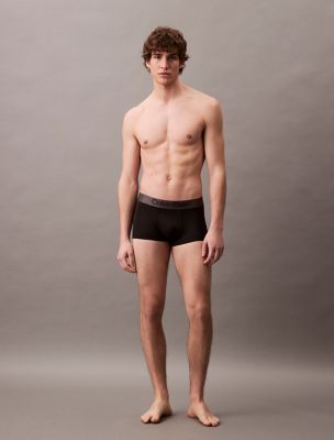 Brushed Microfiber Stretch Low Rise Trunk, Black