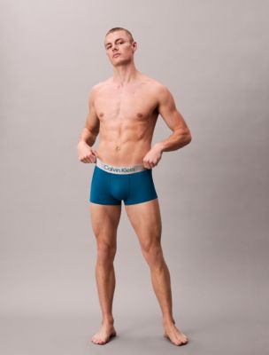 Brushed Microfiber Stretch Low Rise Trunk, Teal Marine