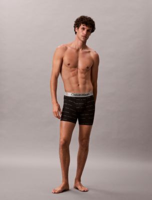 Brushed Microfiber Stretch Boxer Brief, Black / Platinum Rust