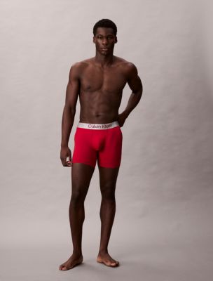 Brushed Microfiber Stretch Boxer Brief, Red Stamp